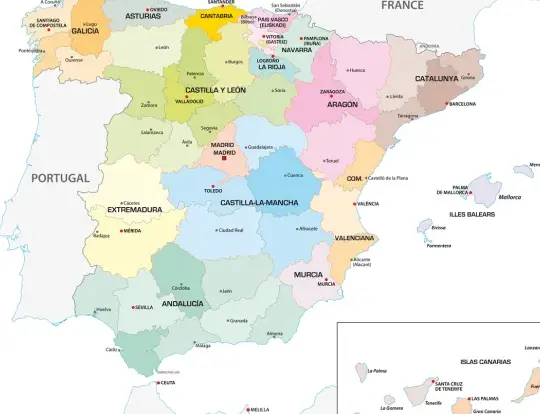 regiones de espana provincias y comunidades autonomas