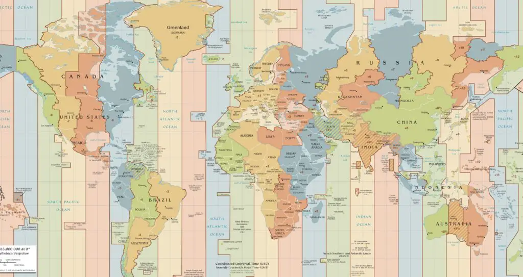 mapa mundial con horarios